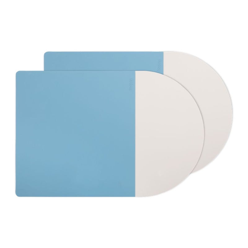 Fatboy Placemaster Silicone Placemat | 100% Silicone | Indoor & outdoor | Anti-slip | Heat and UV - resistant | Dishwasher safe | 100% Silicone LFGB certified | 30 x 43 cm (Set of 2) - Wave Grey - Image 1